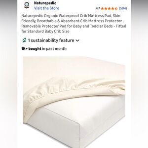 Naturepedic Organic Cotton waterproof CRIB mattress cover